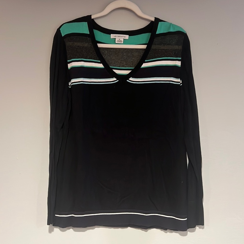 Liz Claiborne striped lightweight sweater